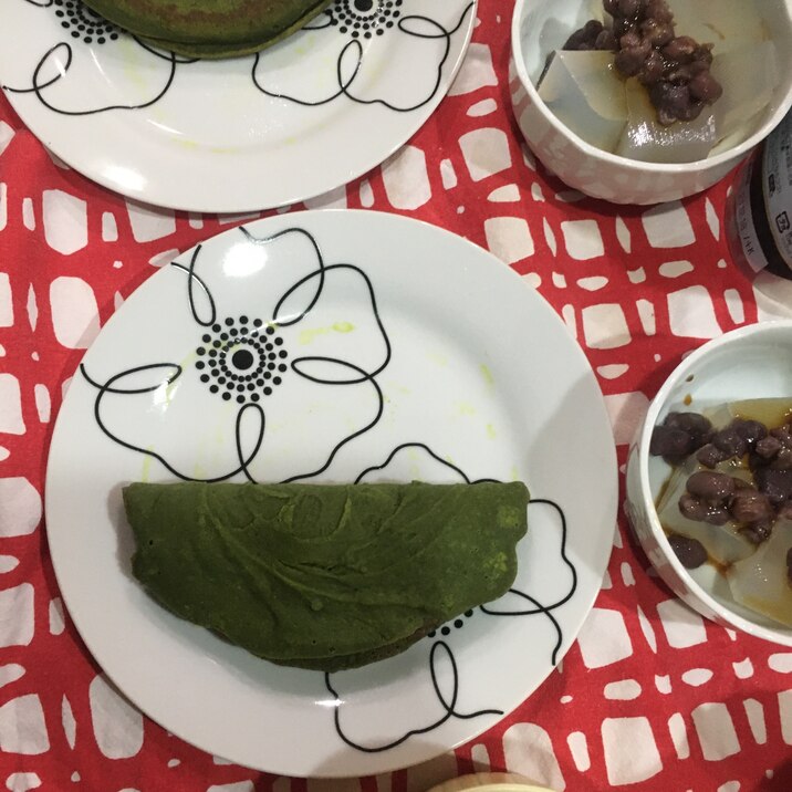 抹茶と小豆のオムレット